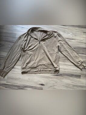 MATE the Label Taupe Quarter-Zip Hoodie